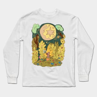 Moon rabbit illustration Sobre Alba Long Sleeve T-Shirt